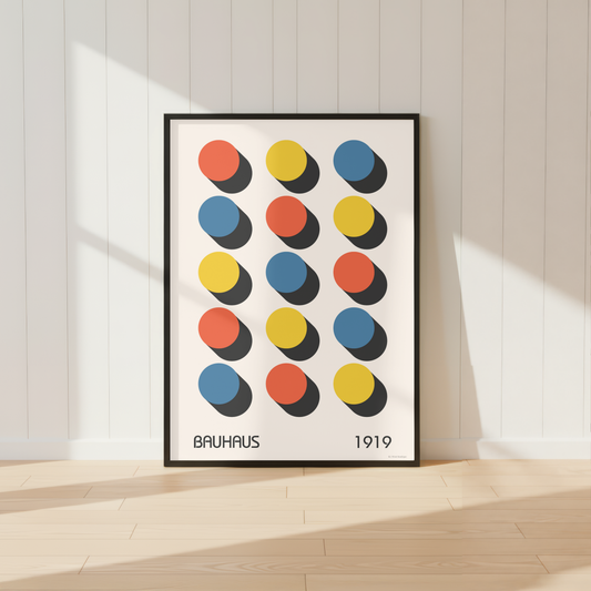Bauhaus Abstract Wall Art Print | Mid Century Modern Geometric Poster