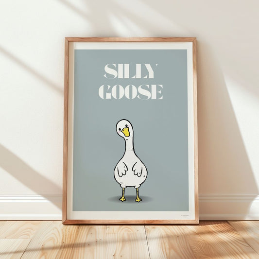 Grey Silly Goose Print