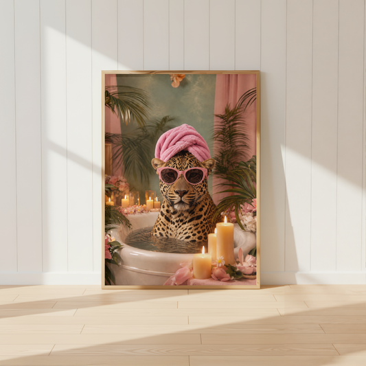 Luxury Leopard Spa Wall Art Print