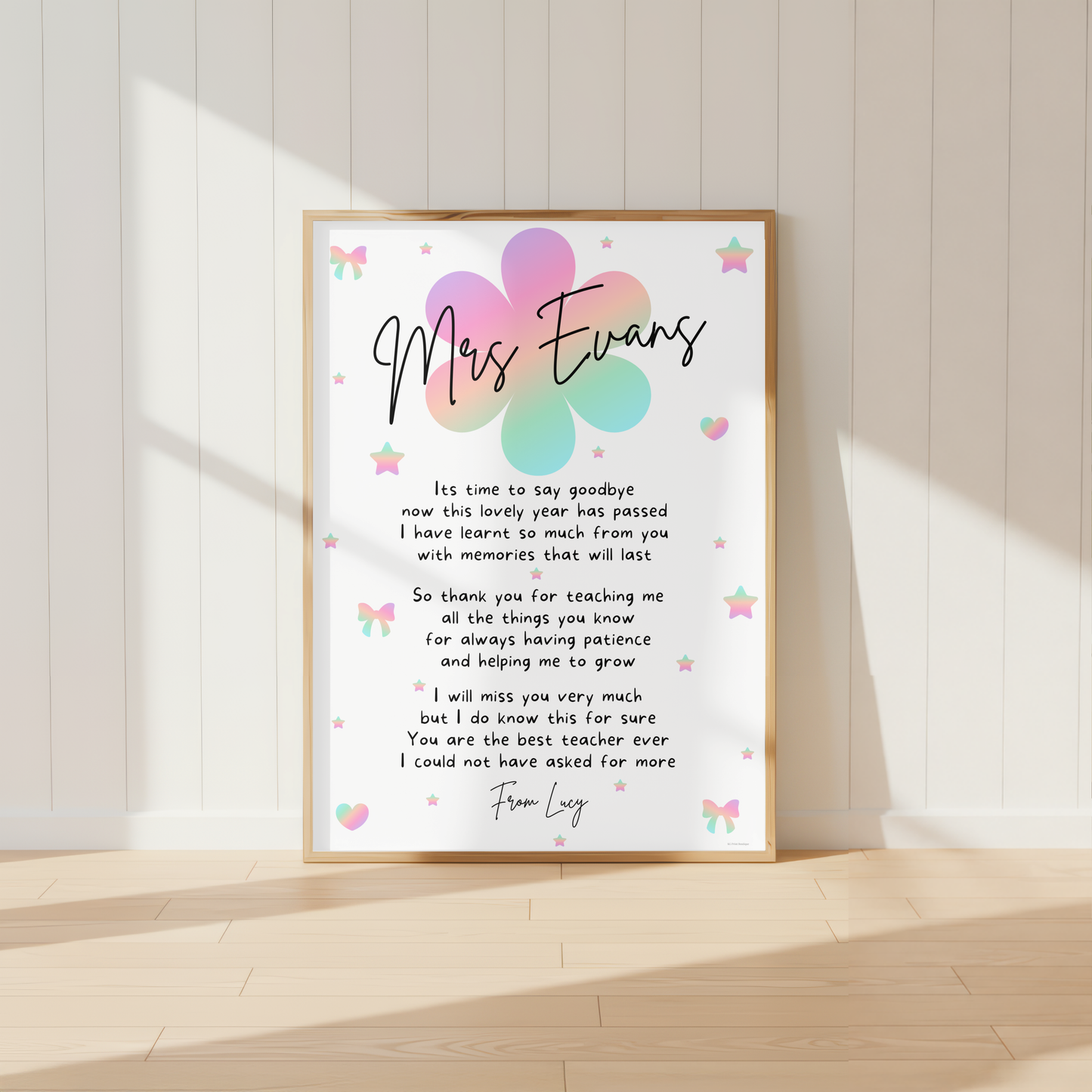 Personalised Thank You Teacher Print