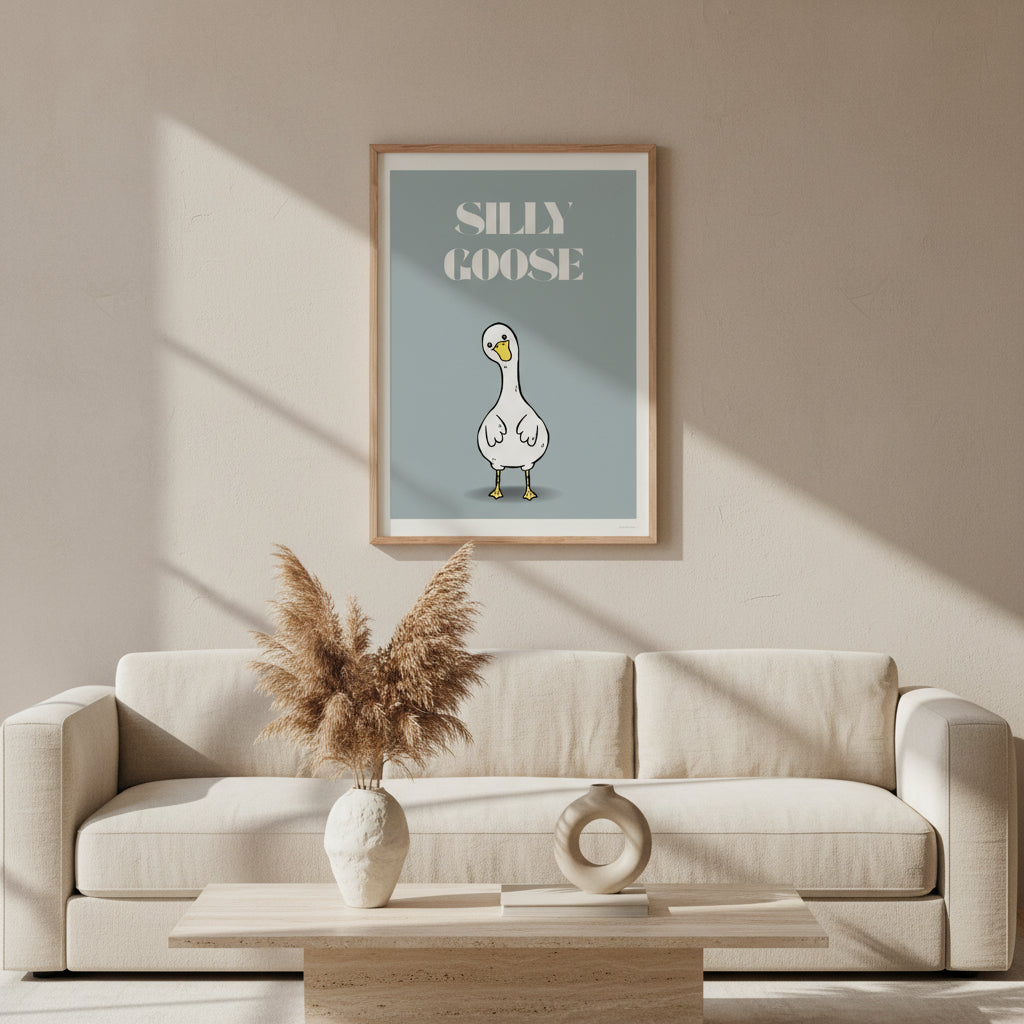 Grey Silly Goose Print