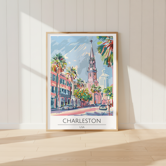 USA, Charleston Travel Print Poster
