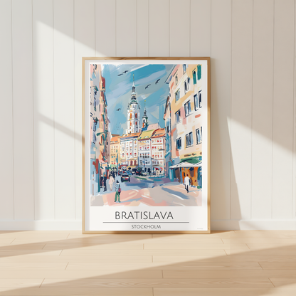 Stockholm, Bratislava Travel Print
