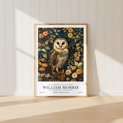 William Morris Inspired Barn Owl Print