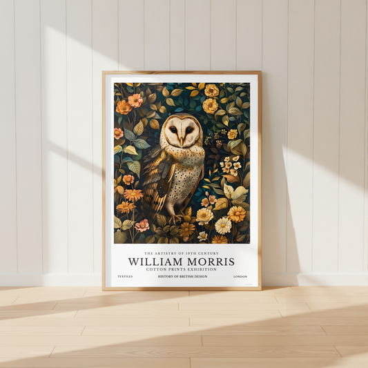 William Morris Inspired Barn Owl Print