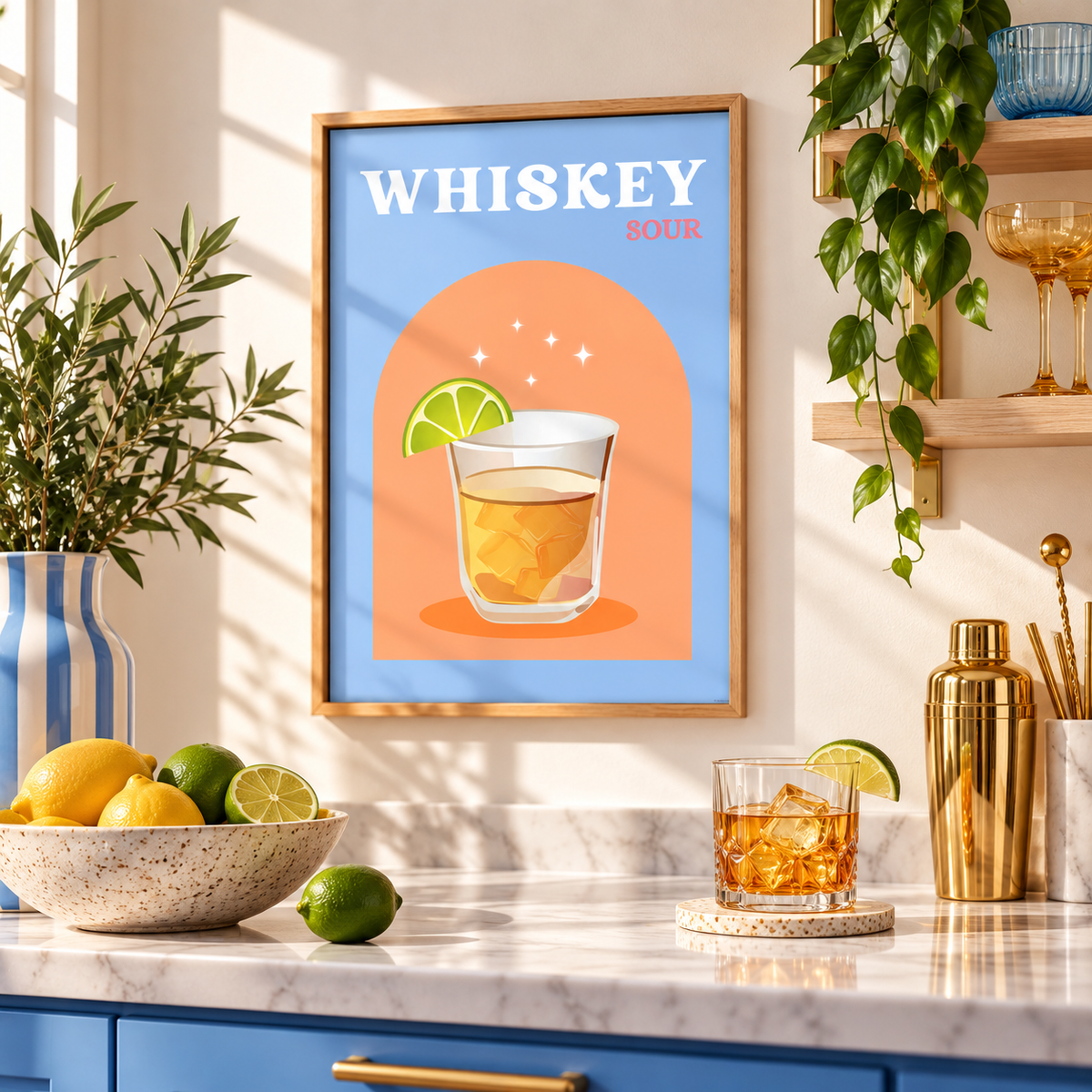 Whiskey Sour Cocktail Print