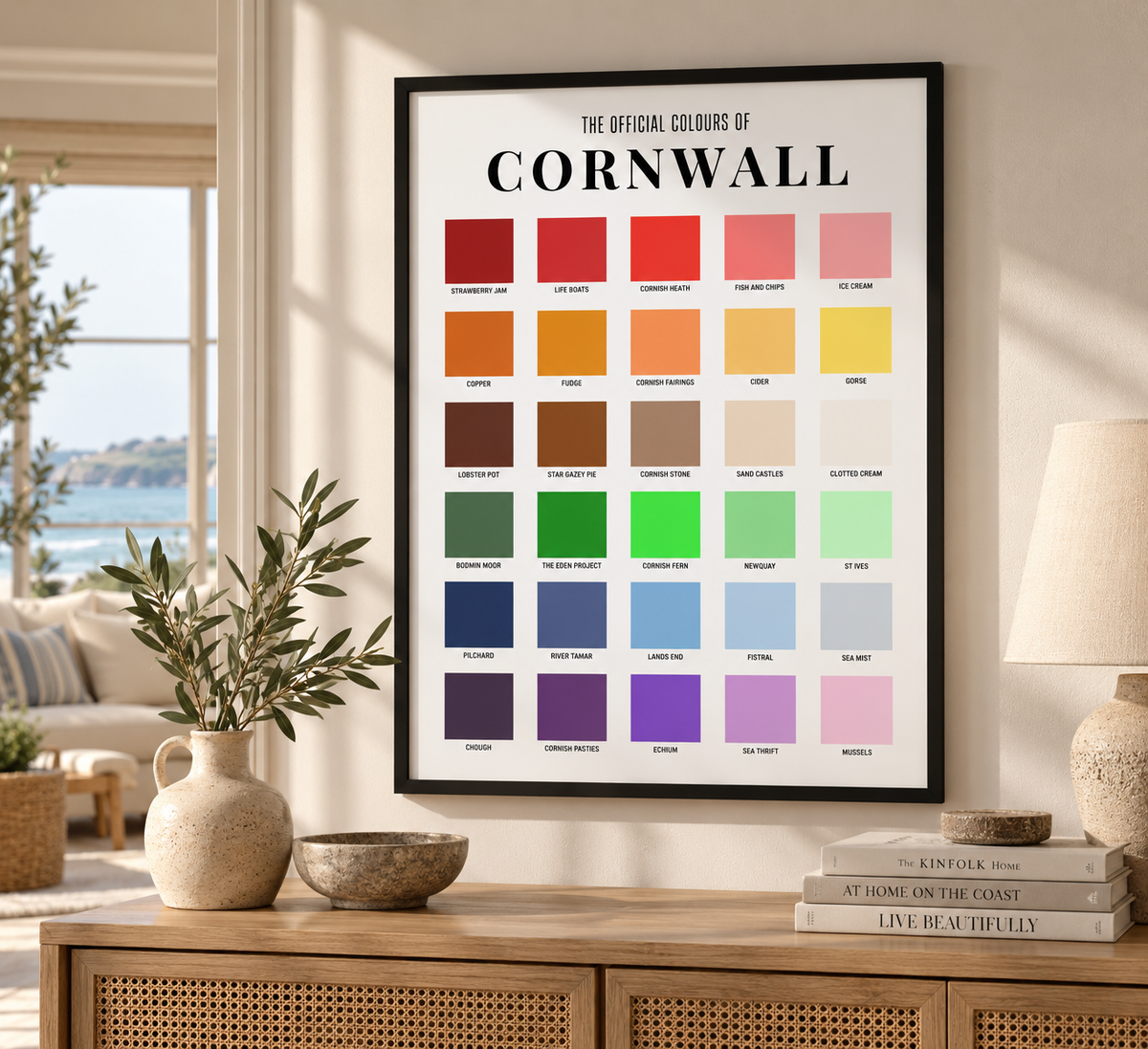 Cornwall Colour Chart Print