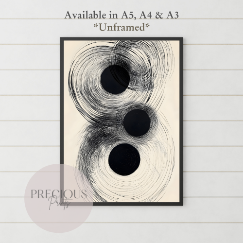 Set of 3 Dark Modern Swirls