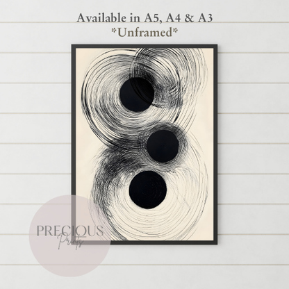 Set of 3 Dark Modern Swirls