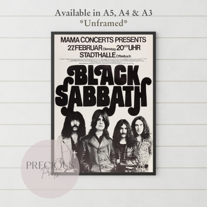 Black Sabbath Concert Flyer Poster / Stadthalle Offenbach