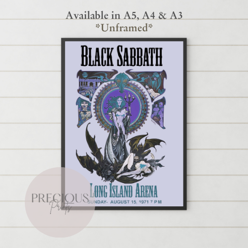 Black Sabbath Concert Flyer Poster / Long Island Arena 1971