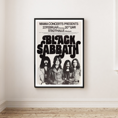 Black Sabbath Concert Flyer Poster / Stadthalle Offenbach