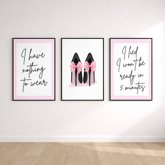 Set of 3 Pink Fashion Prints