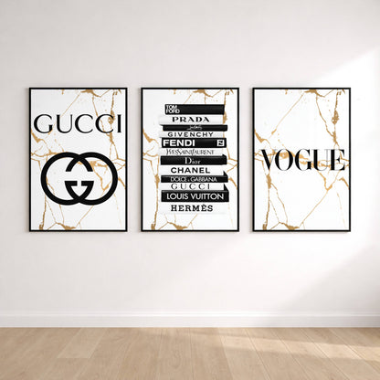 Set of 3 Luxury Fashion Prints