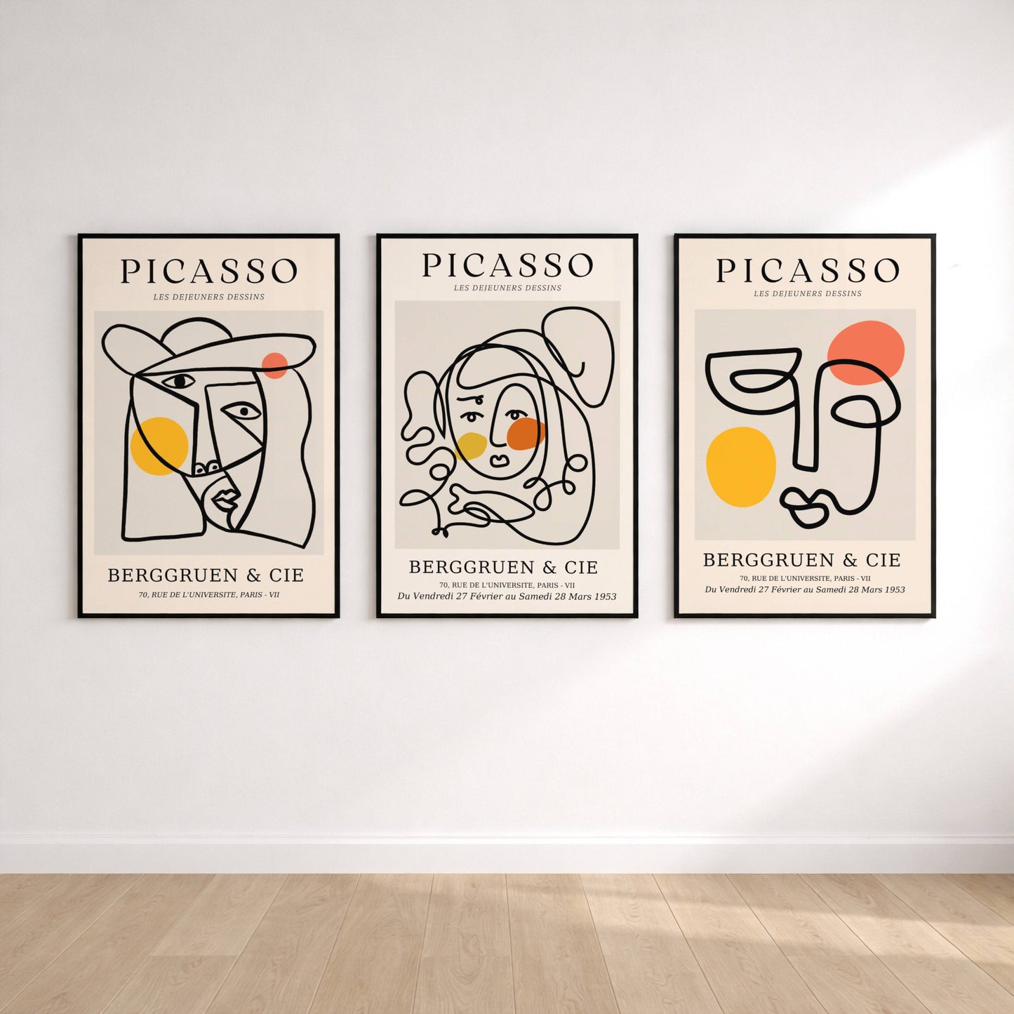 Set of 3 Picasso Abstract Faces Print's