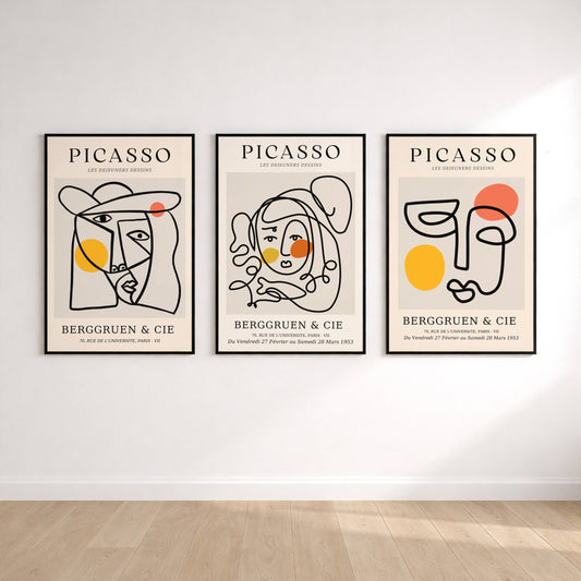 Set of 3 Picasso Abstract Faces Print's