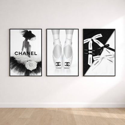 Luxury Fashion Wall Art Set | Monochrome Designer Prints