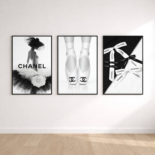 Luxury Fashion Wall Art Set | Monochrome Designer Prints