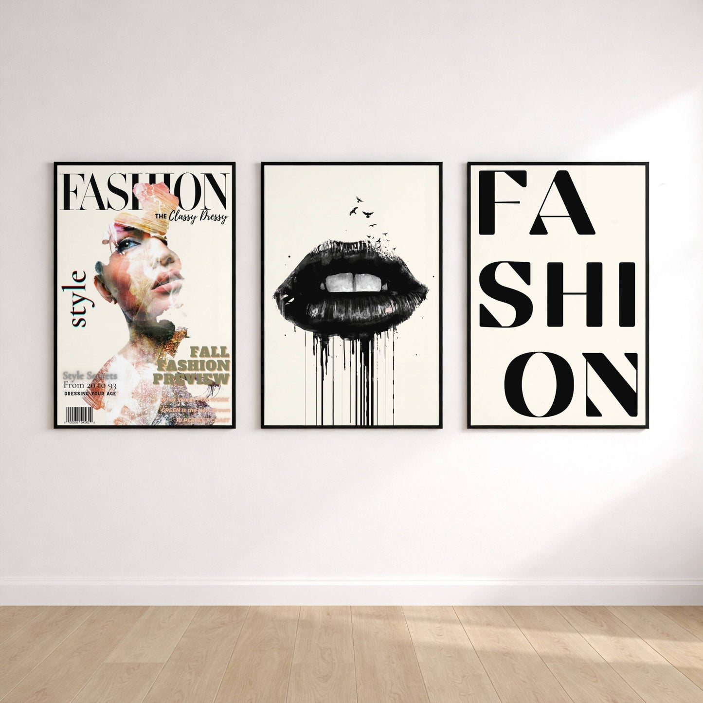 Luxury Fashion Wall Art Set of 3 | Neutral Designer Prints