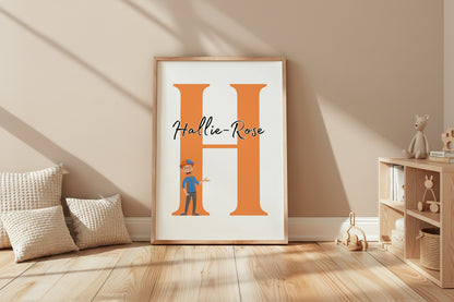 Childrens Personalised Blippi Print
